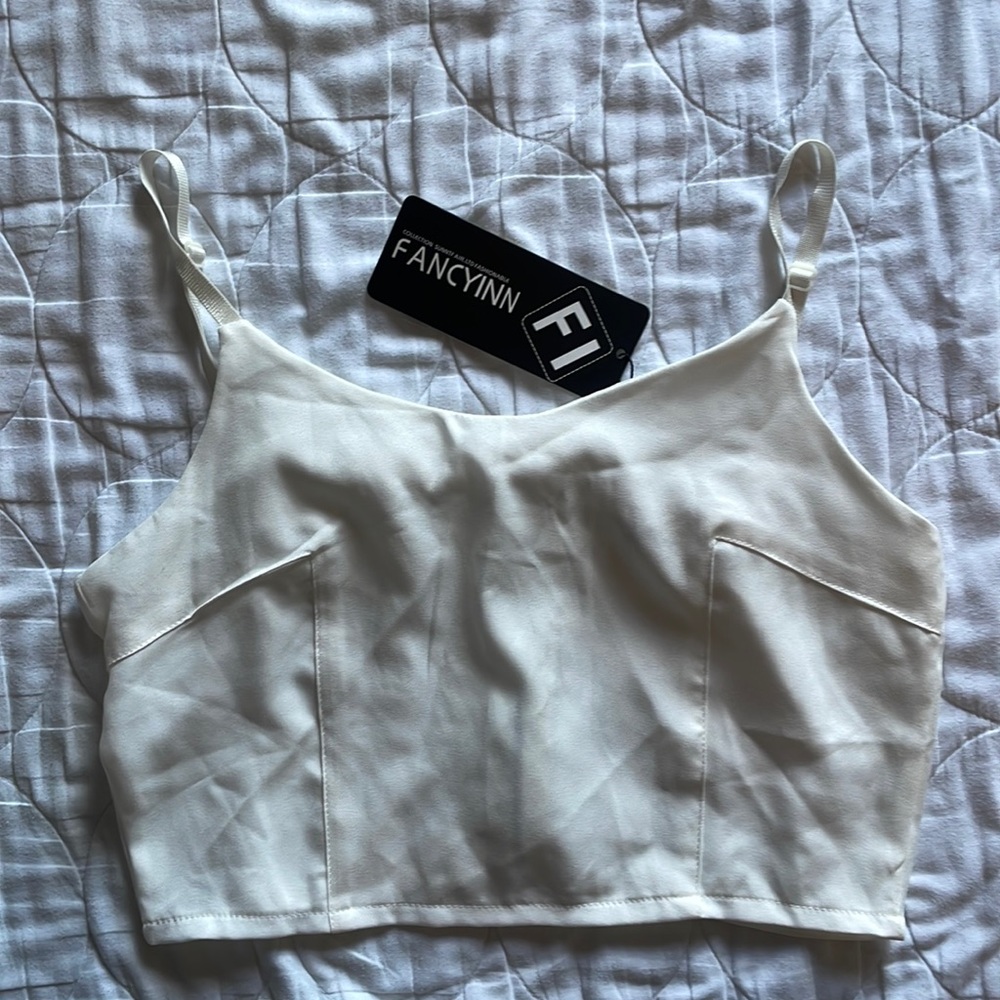 Cream crop top